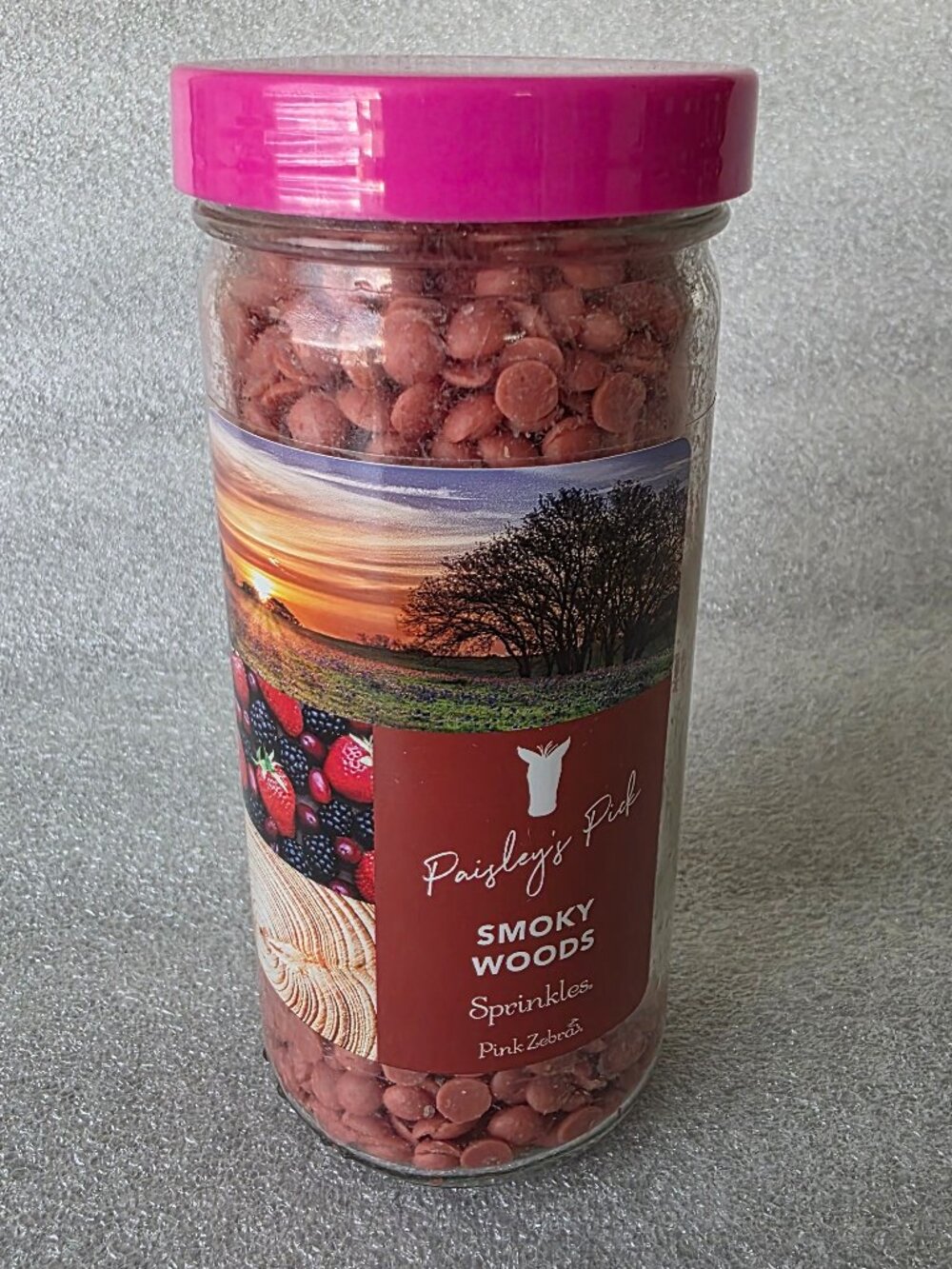 Pink Zebra Sprinkles SMOKY WOODS Soy Wax Melts Jar 3.75oz Discontinued 2020 Pick